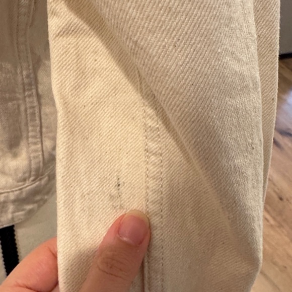 Maison Labiche Cream Jean Jacket with Heart Patch - Picture 9 of 9